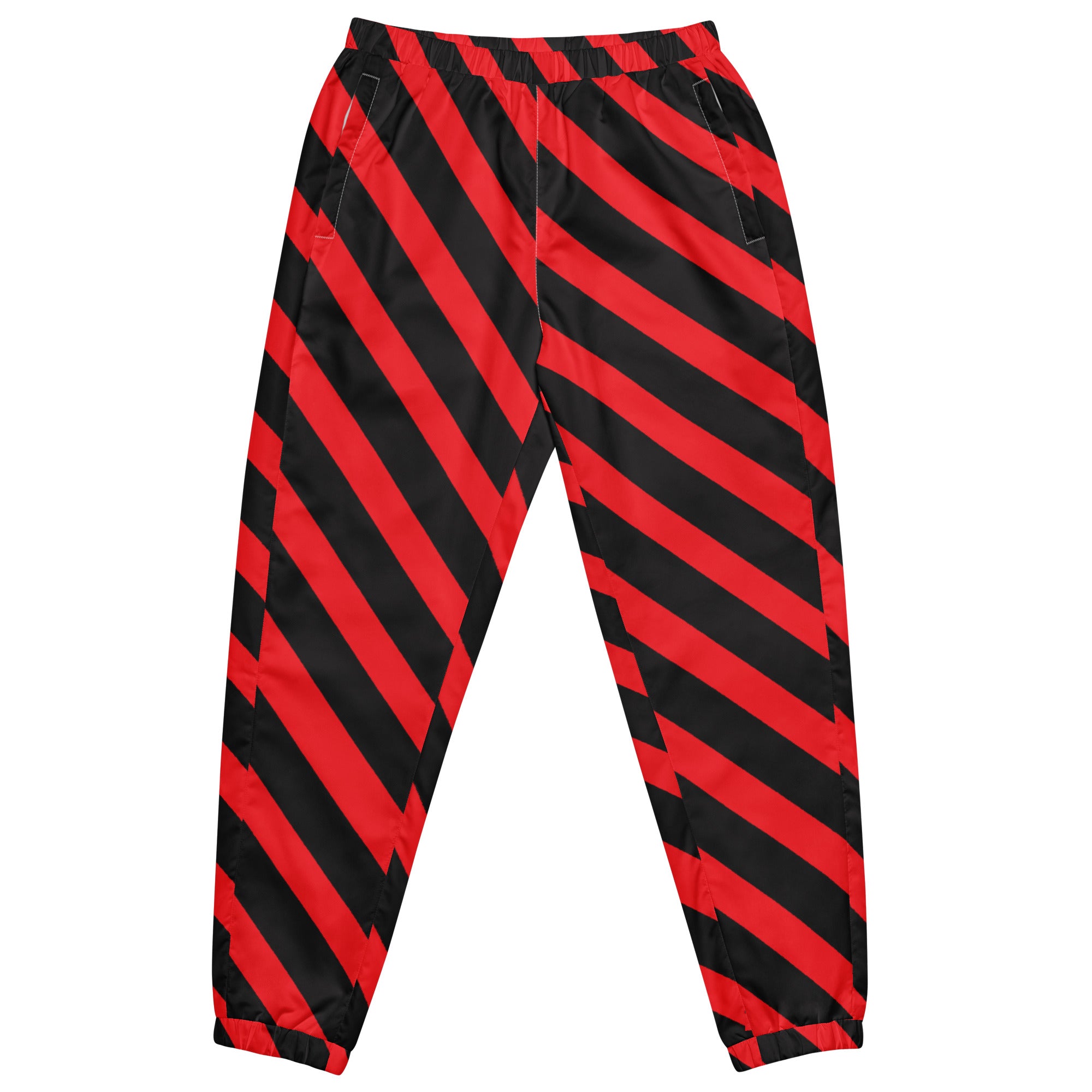 Red Black Striped Track Pants, Modern Luxury Best Breathable Casual Unisex Running Athletic Jogger Track Trouser Sweatpants Pants For Men and Women - Made in USA/EU/MX (US Size: XS-3XL)&nbsp;Track Pants For Men or Women, Best Mens Sweatpants, Women or Men Running Pants&nbsp;&nbsp;