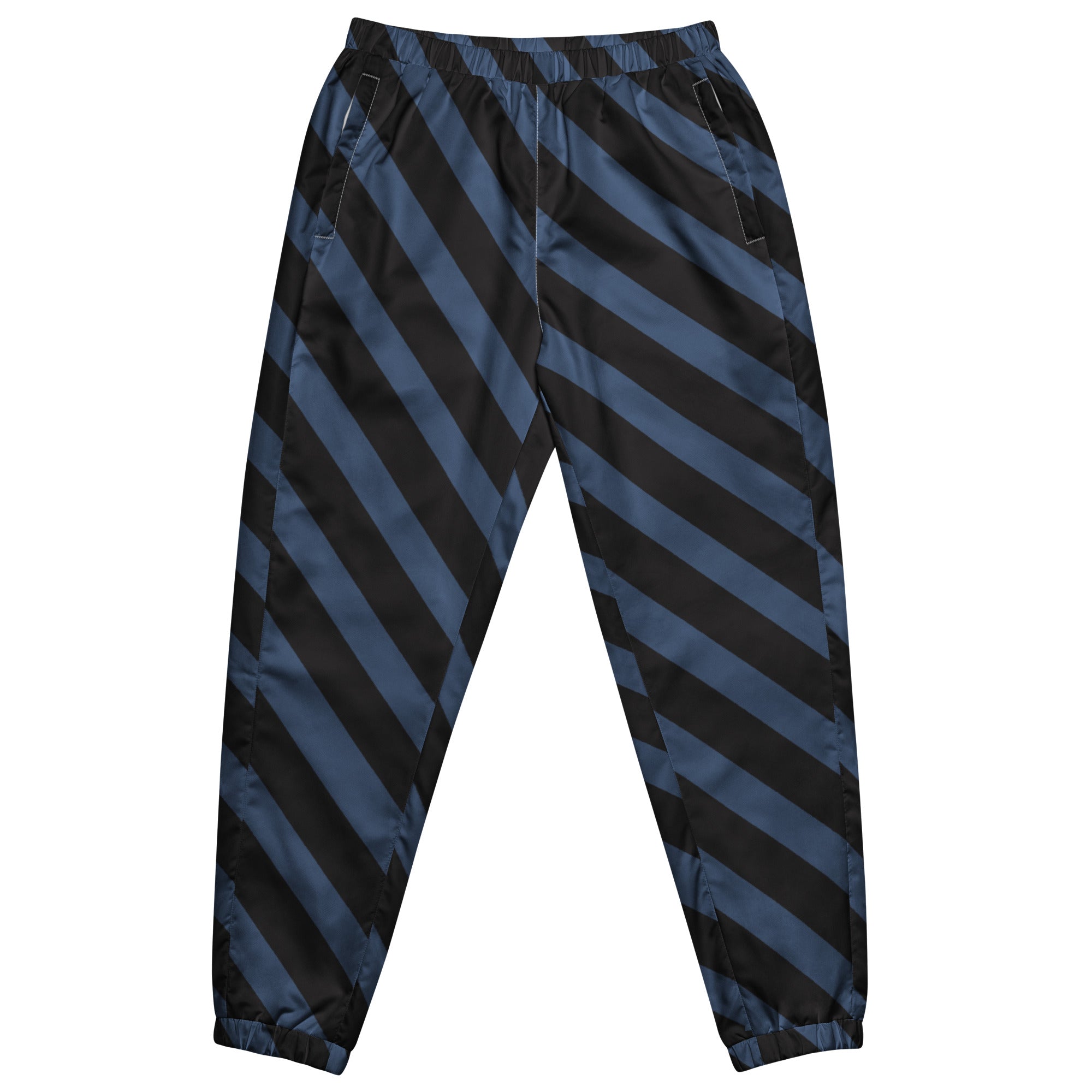 Blue Black Striped Track Pants, Modern Luxury Best Breathable Casual Unisex Running Athletic Jogger Track Trouser Sweatpants Pants For Men and Women - Made in USA/EU/MX Track Pants For Men or Women, Best Mens Sweatpants, Women or Men Running Pants&nbsp;&nbsp;
