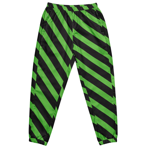 Green Black Striped Track Pants, Modern Luxury Best Breathable Casual Unisex Running Athletic Jogger Track Trouser Sweatpants Pants For Men and Women - Made in USA/EU/MX Track Pants For Men or Women, Best Mens Sweatpants, Women or Men Running Pants&nbsp;&nbsp;