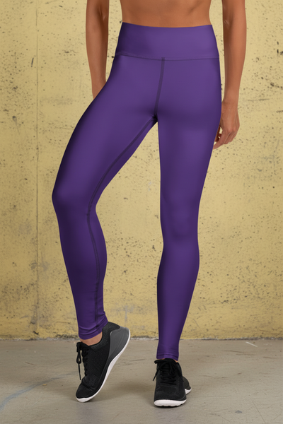 Purple Solid Color Yoga Leggings