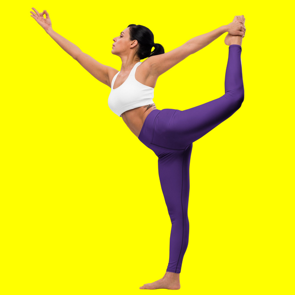 Purple Solid Color Yoga Leggings