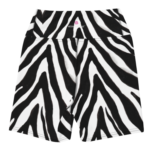 Black Zebra Print Yoga Shorts