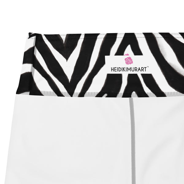 Black Zebra Print Yoga Shorts