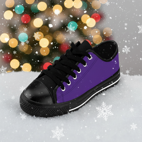 Dark Purple Color Women's Sneakers, Solid Purple Color Best Designer Sneakers, Lightweight Low Tops Tennis Running Casual Shoes For Women