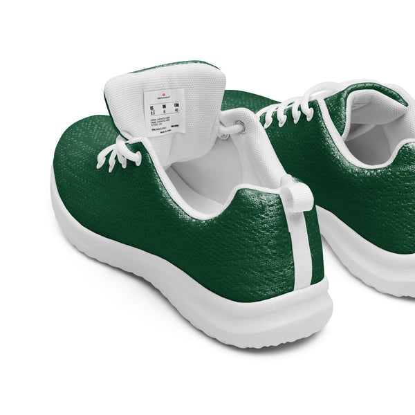 Dark Green Color Men's Sneakers, Solid Color Men’s athletic shoes