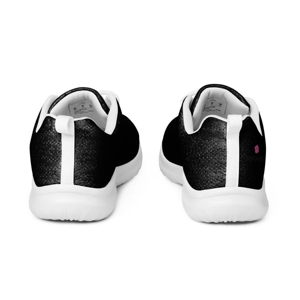 Black Color Men’s Athletic Shoes, Solid Black Color Men's Sneakers, Solid Color Modern Breathable Lightweight Best Premium Designer Men’s Lace-up Low Top Sneakers, Modern Essential Classic Every Day Best Quality Fashionable Running Casual Breathable Comfortable Running Shoes With White Laces and Padded Tongues and Thick Outsoles (US Size: 5-13)