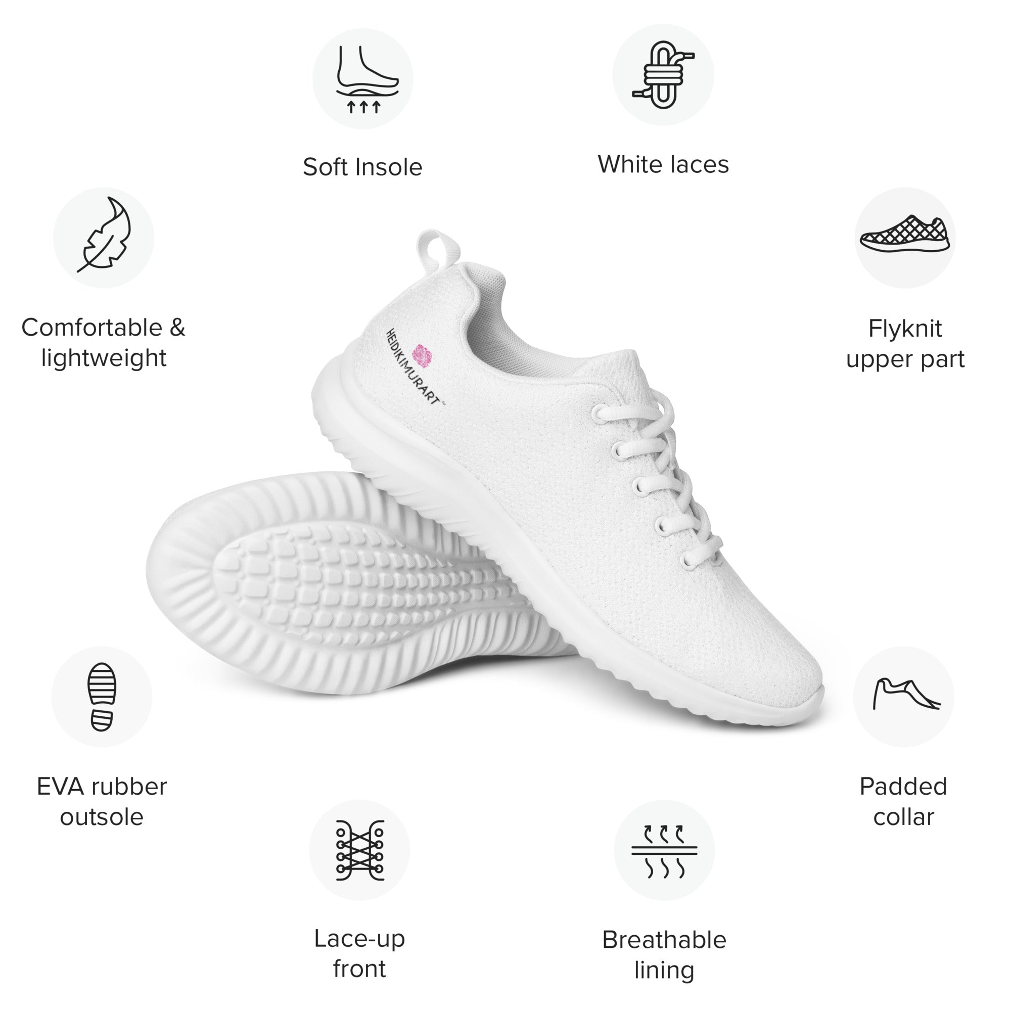 White Solid Color Men's Sneakers, Solid Color Modern Breathable Lightweight Best Premium Designer Men’s Lace-up Low Top Sneakers, Modern Essential Classic Every Day Best Quality Fashionable Running Casual Canvas Breathable Comfortable Running Shoes With White Laces (US Size: 5-13)