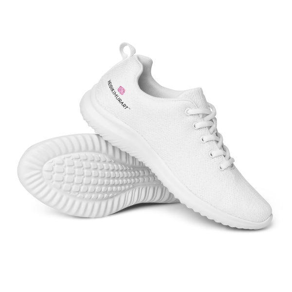 White Solid Color Men's Sneakers, Solid Color Modern Breathable Lightweight Best Premium Designer Men’s Lace-up Low Top Sneakers, Modern Essential Classic Every Day Best Quality Fashionable Running Casual Canvas Breathable Comfortable Running Shoes With White Laces (US Size: 5-13)