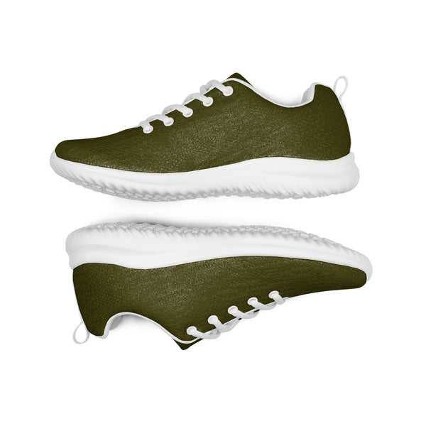 Pine Green Men's Athletic Sneakers, Solid Color Men's Sneakers, Solid Color Modern Breathable Lightweight Best Premium Designer Men’s Lace-up Low Top Sneakers, Modern Essential Classic Every Day Best Quality Fashionable Running Casual Canvas Breathable Comfortable Running Shoes With White Laces and Padded Tongues and Thick Outsoles (US Size: 5-13)