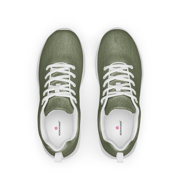 Green Pastel Men’s Athletic Shoes, Solid Green Color Men's Sneakers, Solid Color Modern Breathable Lightweight Best Premium Designer Men’s Lace-up Low Top Sneakers, Modern Essential Classic Every Day Best Quality Fashionable Running Casual Breathable Comfortable Running Shoes With White Laces and Padded Tongues and Thick Outsoles (US Size: 5-13)