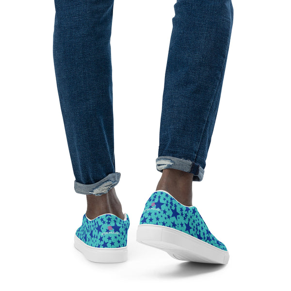 Blue Stars Men's Slip Ons, Men’s slip-on canvas shoes