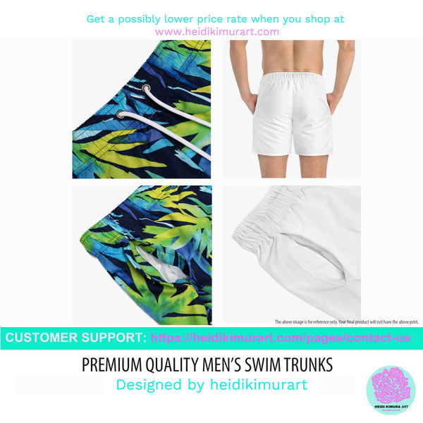 Green Cherries Print Men's Swimwear, Red Cherries Print Cute Designer Best Men's Swim Trunks For Men (US Size: XS-3XL)