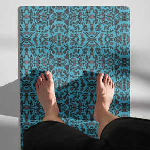 Blue Floral Yoga Mat