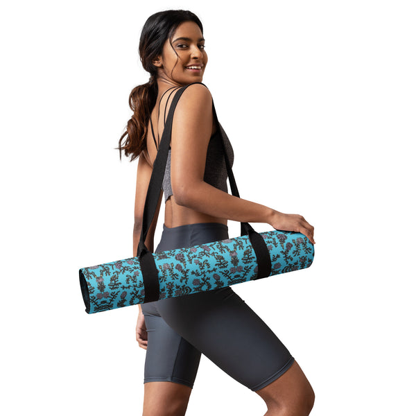 Blue Floral Yoga Mat