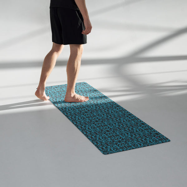 Blue Floral Yoga Mat