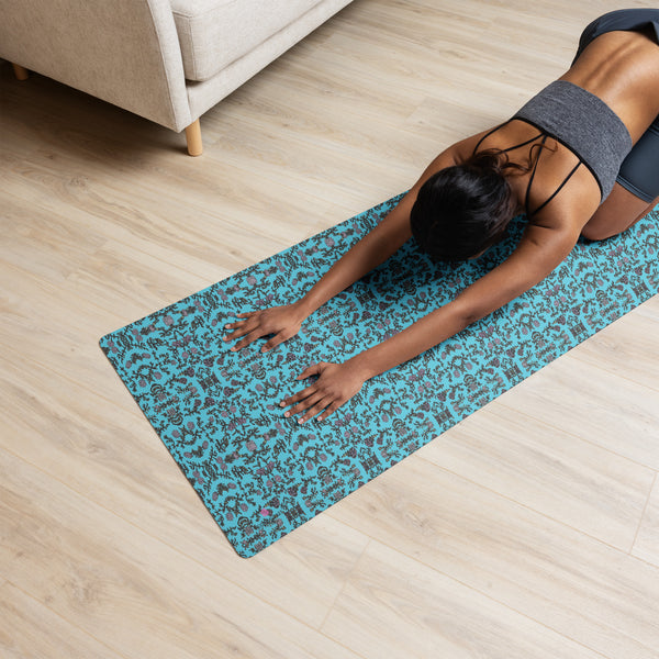 Blue Floral Yoga Mat