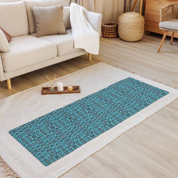 Blue Floral Yoga Mat