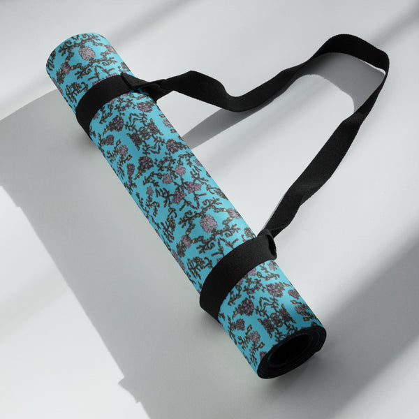 Blue Floral Yoga Mat