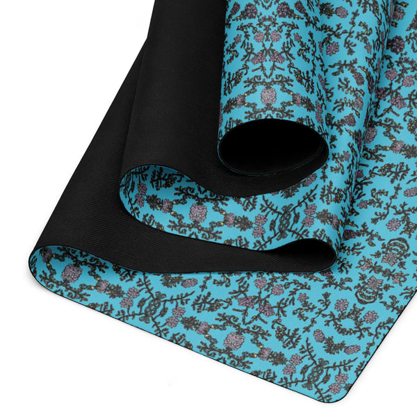 Blue Floral Yoga Mat