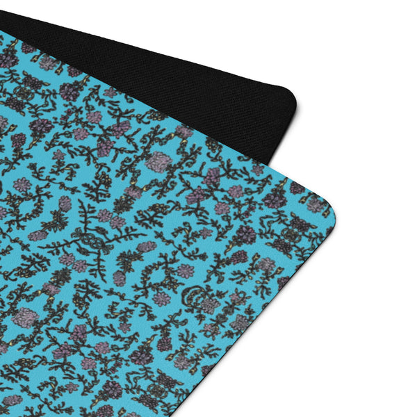 Blue Floral Yoga Mat