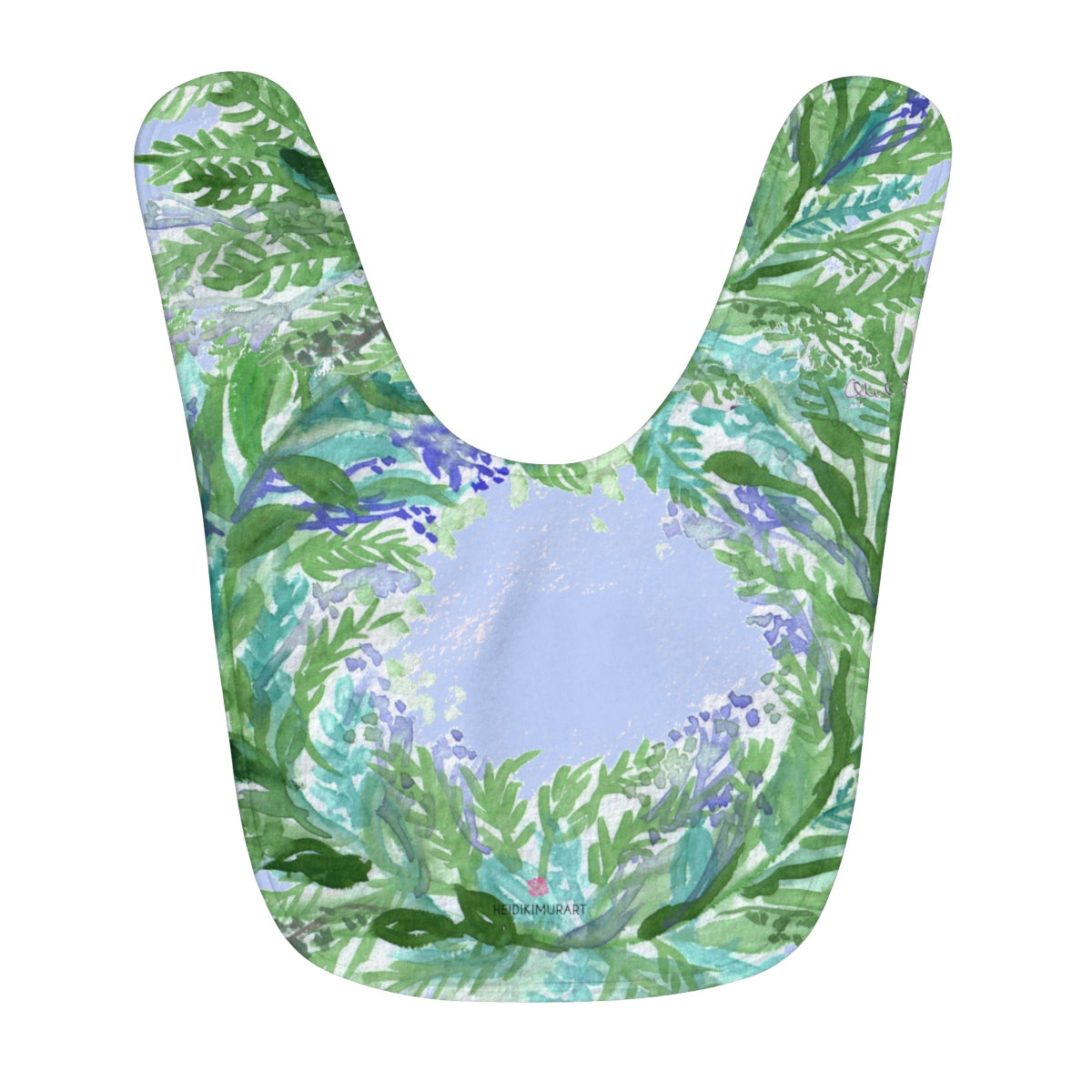 Peaceful Soft Lavender Floral Print Fleece Baby Bib - Designed and Made in USA-Baby Bib-One Size-Heidi Kimura Art LLC
