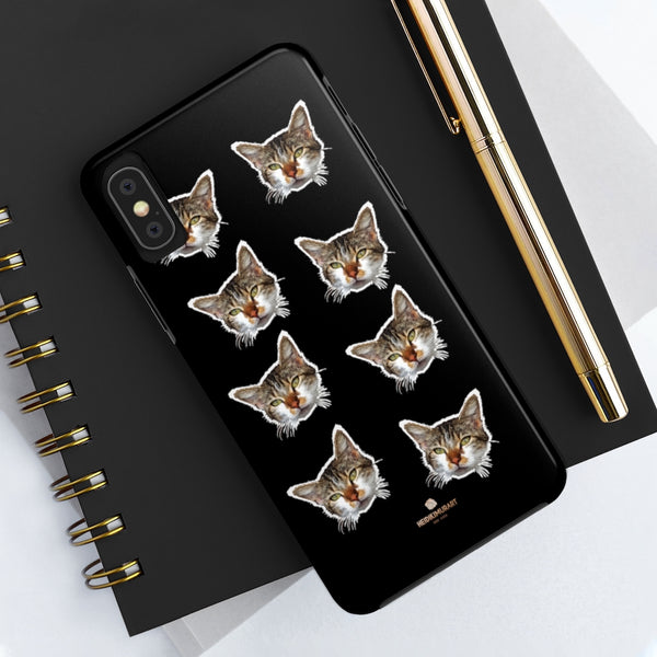 Black Cat Phone Case, Peanut Meow Cat Case Mate Tough Phone Cases-Made in USA - Heidikimurart Limited 