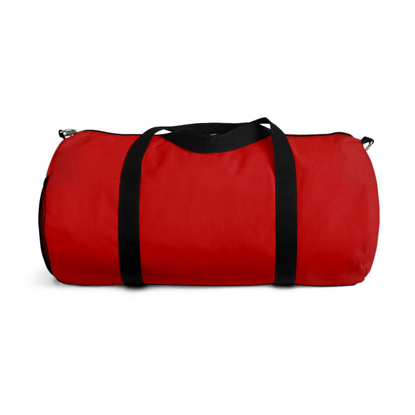 Red Solid Color All Day Small Or Large Size Duffel Bag, Made in USA-Duffel Bag-Heidi Kimura Art LLC