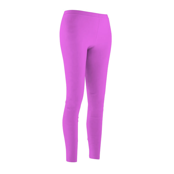 Hot Pink Women's Casual Leggings, Solid Color Print Premium Running Tights-Made in USA-Casual Leggings-Heidi Kimura Art LLC