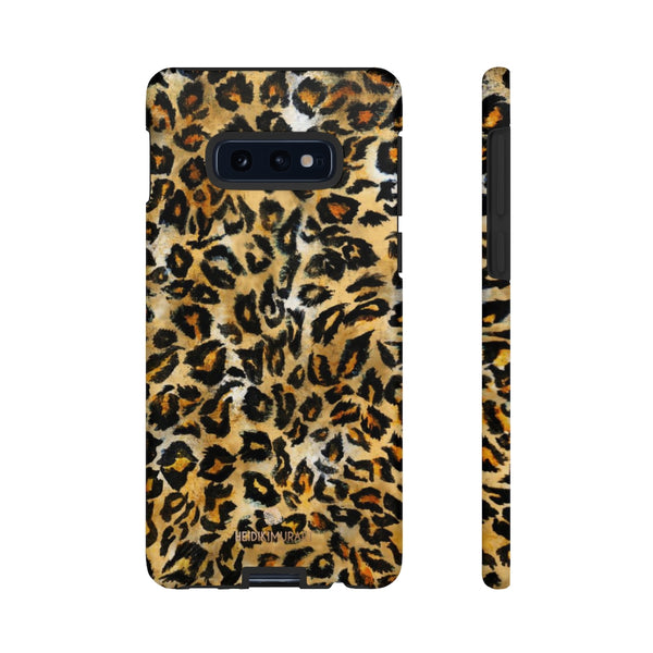 Brown Leopard Tough Cases, Animal Print Best Designer Phone Case-Made in USA-Phone Case-Printify-Samsung Galaxy S10E-Matte-Heidi Kimura Art LLC