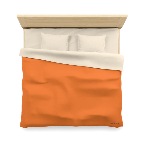 Light Orange Color Duvet Cover,  Solid Color Best Microfiber Duvet Cover
