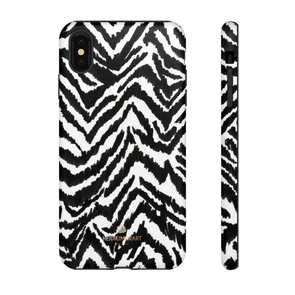 White Tiger Stripe Phone Case, Animal Print Best Tough Designer Phone Case -Made in USA-Phone Case-Printify-iPhone XS MAX-Matte-Heidi Kimura Art LLC