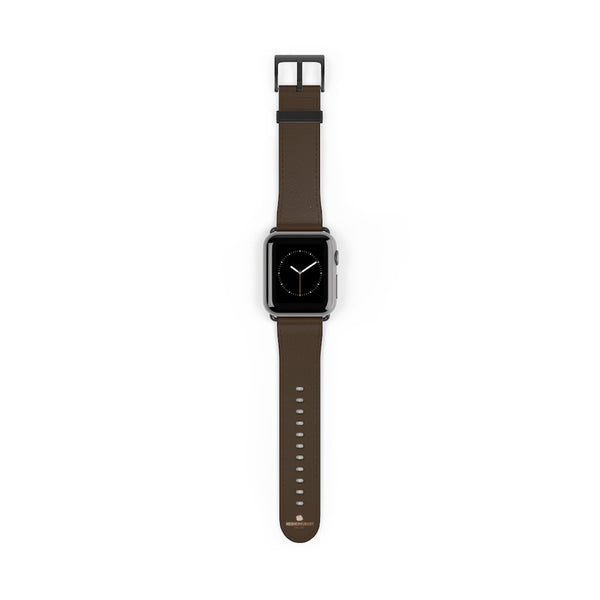 Dark Brown Solid Color Print 38mm/42mm Watch Band For Apple Watch- Made in USA-Watch Band-Heidi Kimura Art LLC