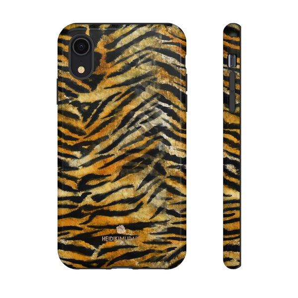 Orange Tiger Striped Phone Case, Animal Print Tough Cases, Designer Phone Case-Made in USA-Phone Case-Printify-iPhone XR-Glossy-Heidi Kimura Art LLC