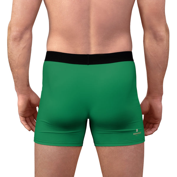 Dark Green Men's Boxer Briefs, Elastic Modern Minimailsit Basic Essential Sexy Underwear For Men-All Over Prints-Printify-Heidi Kimura Art LLC