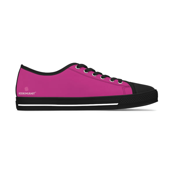 Hot Pink Color Ladies' Sneakers, Pink Solid Color Modern Minimalist Basic Essential Women's Low Top Sneakers Tennis Shoes, Canvas Fashion Sneakers With Durable Rubber Outsoles and Shock-Absorbing Layer and Memory Foam Insoles&nbsp;(US Size: 5.5-12)