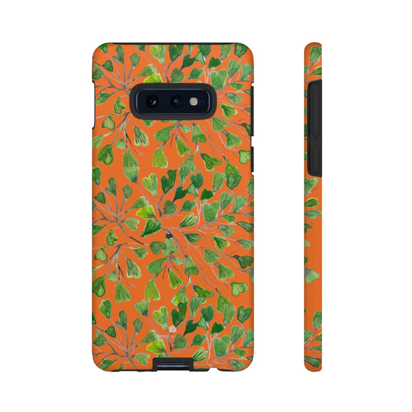 Orange Maidenhair Fern Tough Cases, Green Leaf Print Phone Case-Made in USA-Phone Case-Printify-Samsung Galaxy S10E-Matte-Heidi Kimura Art LLC
