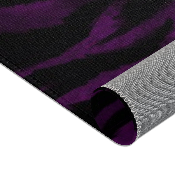 Purple Black Tiger Stripe Print Designer 24x36, 36x60, 48x72 inches Area Rugs - Printed in USA-Area Rug-Heidi Kimura Art LLC