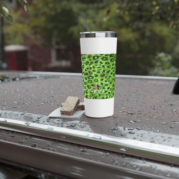 Green Leopard Print Tumbler, Copper Vacuum Insulated Tumbler, 22oz