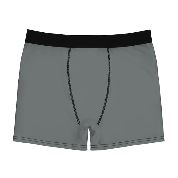 Gray Men's Boxer Briefs, Modern Solid Color Minimalist Basic Sexy Underwear For Men-All Over Prints-Printify-Heidi Kimura Art LLC