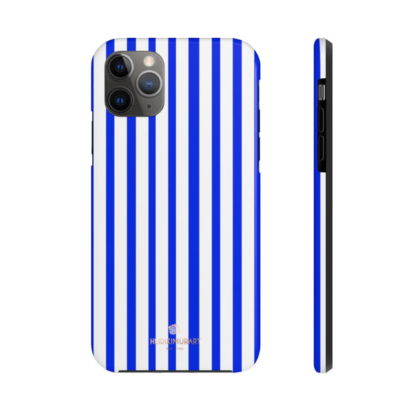 Blue Striped iPhone Case, Designer Case Mate Tough Samsung Galaxy Phone Cases-Phone Case-Printify-iPhone 11 Pro Max-Heidi Kimura Art LLC