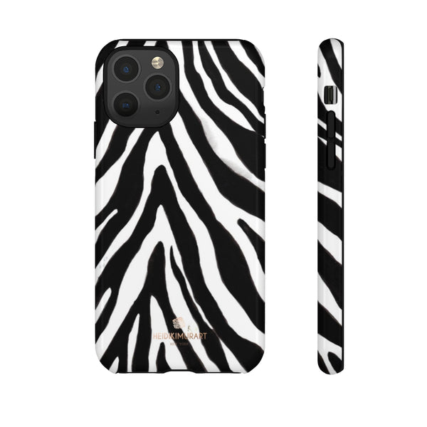 Zebra Stripe Phone Case, Animal Print Tough Designer Phone Case -Made in USA-Phone Case-Printify-iPhone 11 Pro-Glossy-Heidi Kimura Art LLC