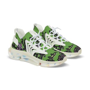 Green Floral Print Men's Shoes, Colorful Floral Print Best Comfy Men's Mesh-Knit Designer Premium Laced Up Breathable Comfy Sports Sneakers Shoes (US Size: 5-12)&nbsp;Mesh Athletic&nbsp;Shoes, Mens Mesh Shoes,&nbsp;Mesh Shoes Men,&nbsp;Men's Classic Low Top Mesh Sneaker, Men's Breathable Mesh Shoes, Mesh Sneakers Casual Shoes&nbsp;