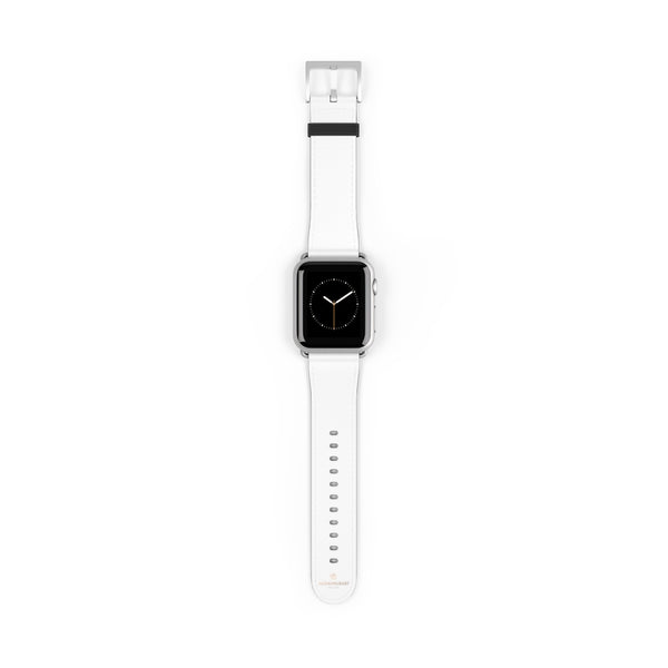 White Solid Color 38mm/42mm Watch Band Strap For Apple Watches- Made in USA-Watch Band-Heidi Kimura Art LLC
