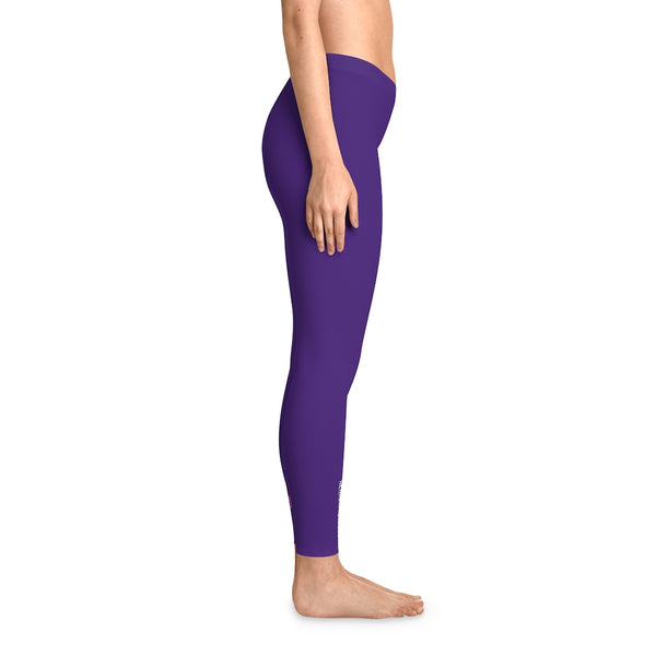 Dark Purple Solid Color Tights, Purple Solid Color Designer Comfy Women's Fancy Dressy Cut &amp; Sew Casual Leggings - Made in USA (US Size: XS-2XL) Casual Leggings For Women For Sale, Fashion Leggings, Leggings Plus Size, Mid-Waist Fit Tights&nbsp;