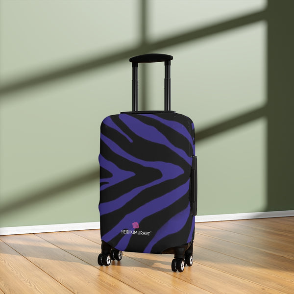 Dark Purple Zebra Luggage Cover