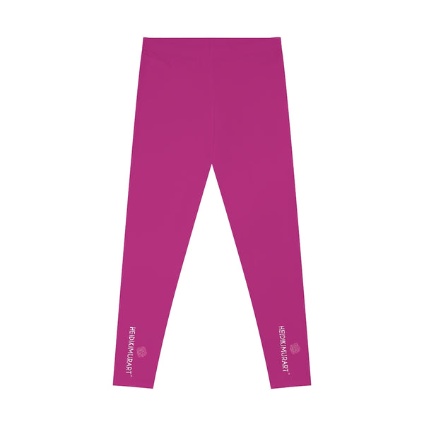 Hot Pink Solid Color Tights, Pink Solid Color Designer Comfy Women's Stretchy Leggings- Made in USA
