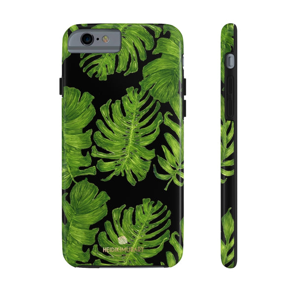 Black Tropical Leaf iPhone Case, Case Mate Tough Samsung Galaxy Phone Cases-Phone Case-Printify-iPhone 6/6s Tough-Heidi Kimura Art LLC
