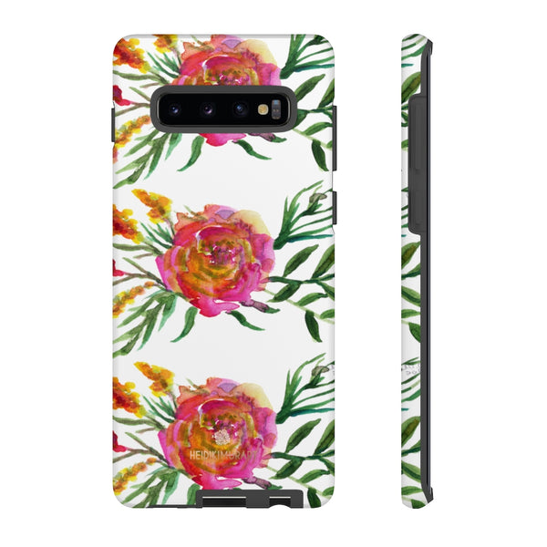 Pink Rose Floral Phone Case, Flower Print Tough Designer Phone Case -Made in USA-Phone Case-Printify-Samsung Galaxy S10 Plus-Matte-Heidi Kimura Art LLC