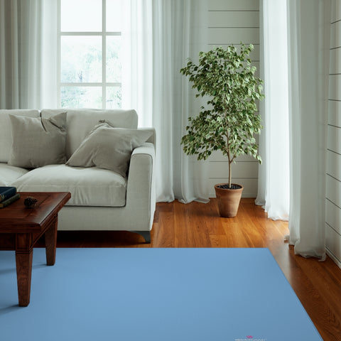 Light Blue Color Dornier Rug, Solid Color Blue Modern Basics Essential Premium Best Designer Durable Woven Skid-Resistant Premium Polyester Indoor Carpet Area Rug - Printed in USA (Size: 20"x32"(1'-8"x2'-8"), 35"×63"(2'-11"x5'-3"), 63"×84"(5'-3"x7'-0"))