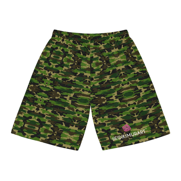 Green Camo Men's Basketball Shorts - Made in USA